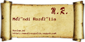 Mándi Rozália névjegykártya