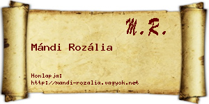 Mándi Rozália névjegykártya